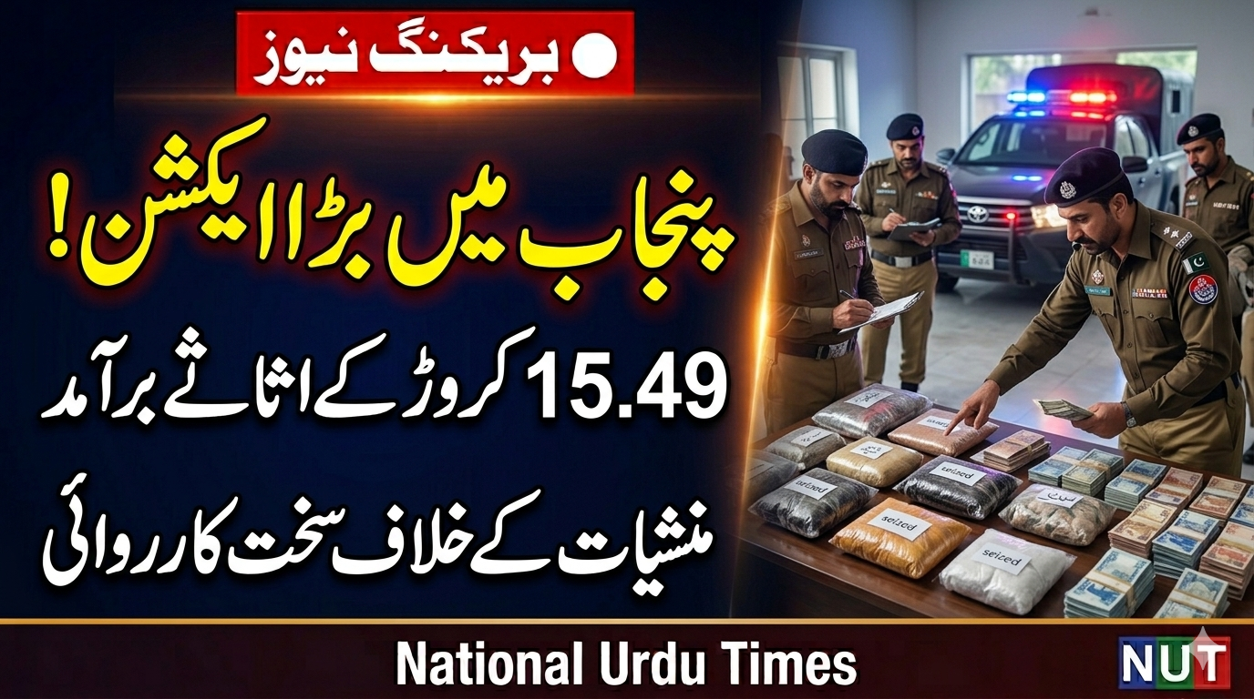 پنجاب میں منشیات کے خلاف سخت کارروائی، 15.49 کروڑ روپے کے اثاثے برآمد