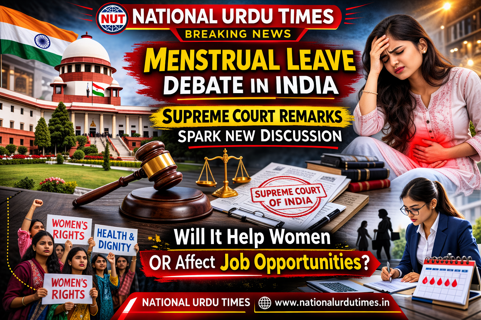 ماہواری کی چھٹی کے معاملے پر بھارت میں نئی بحث، سپریم کورٹ کے ریمارکس کے بعد سوالات اٹھنے لگے