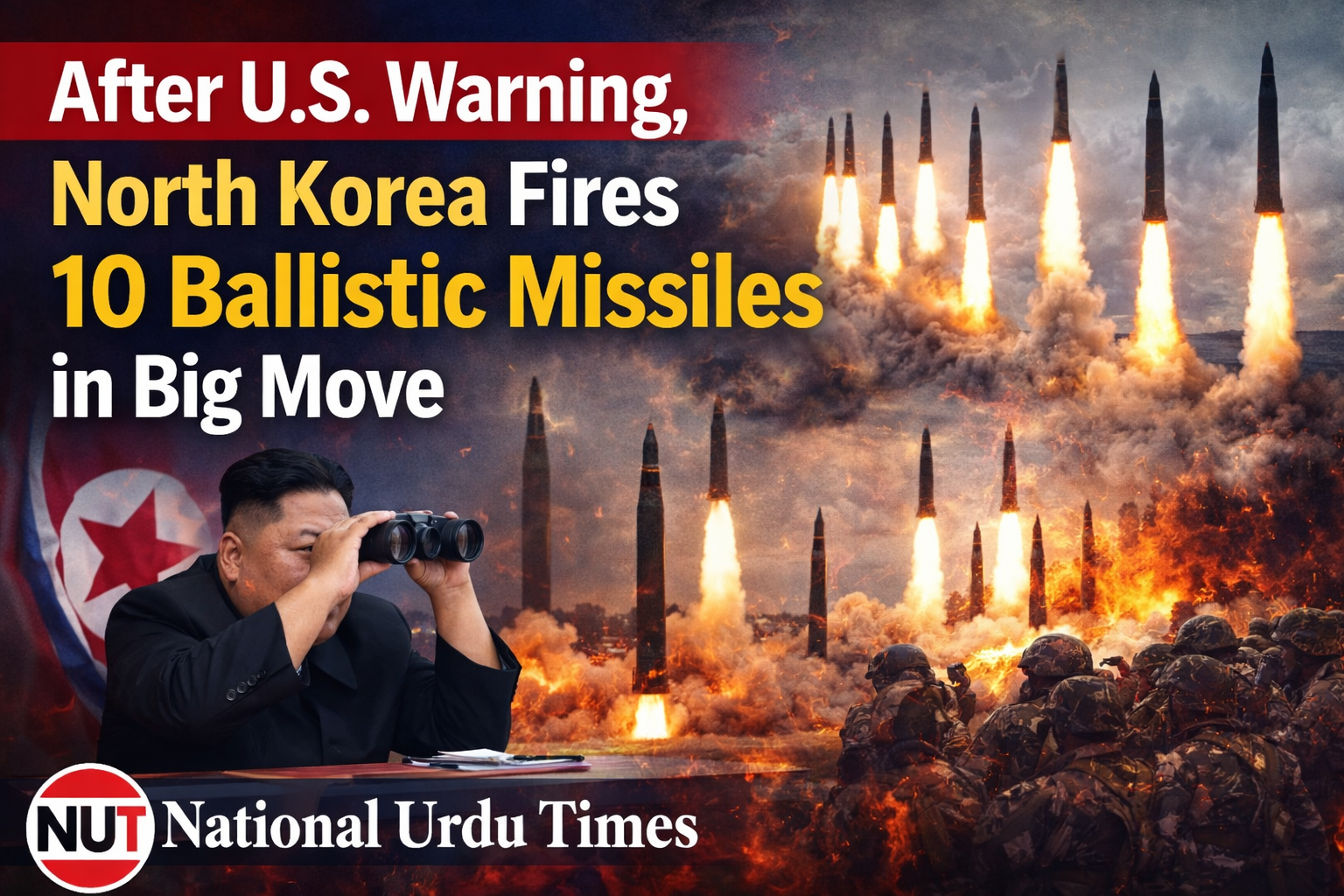 شمالی کوریا نے 10 بیلسٹک میزائل فائر کر دیے، امریکہ اور جنوبی کوریا کی فوجی مشقوں کے بعد خطے میں کشیدگی