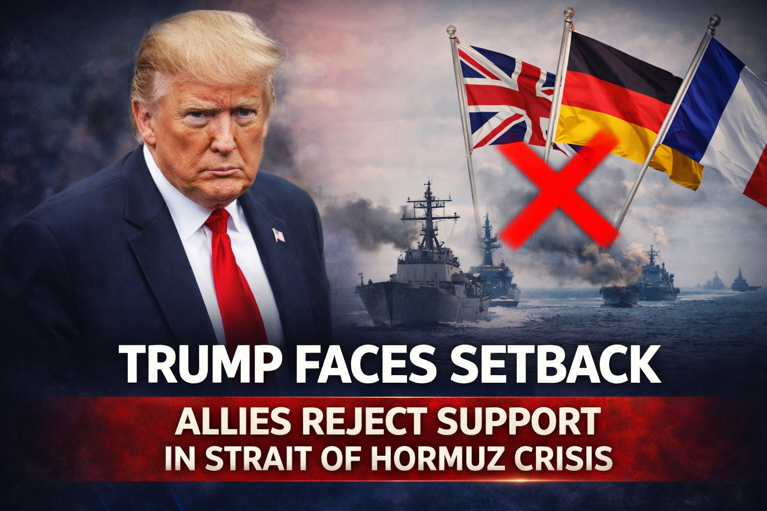 آبنائے ہرمز کے معاملے پر ٹرمپ کو سفارتی دھچکا، اتحادی ممالک نے فوجی حمایت سے انکار کر دیا